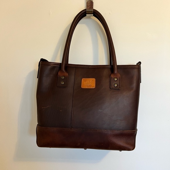 Will Leather Goods leather and wool tote. - Picture 2 of 4